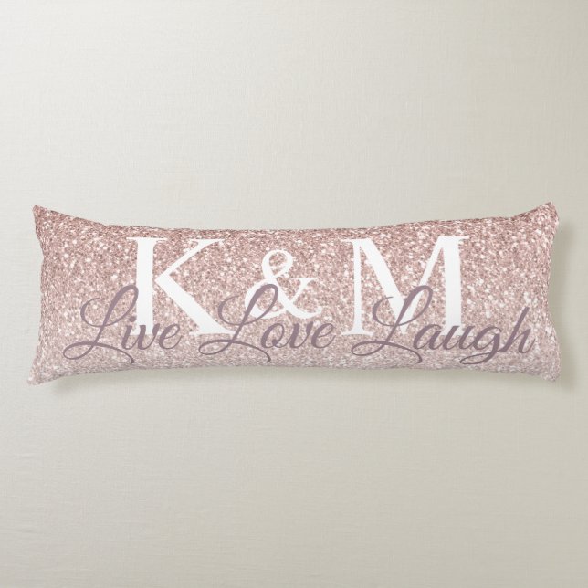 Live Love Laugh con la almohada corporal inicial d (Anverso)
