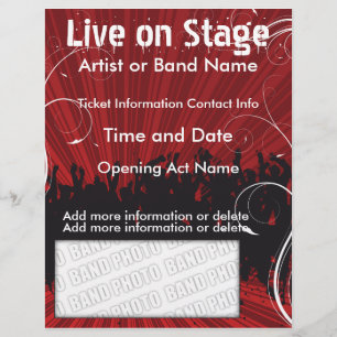 Live On Stage Red Music Flyer