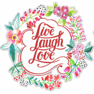 LIve risa amor Pegatina floral