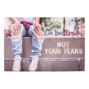 Live Your Dreams arte mural metalizado