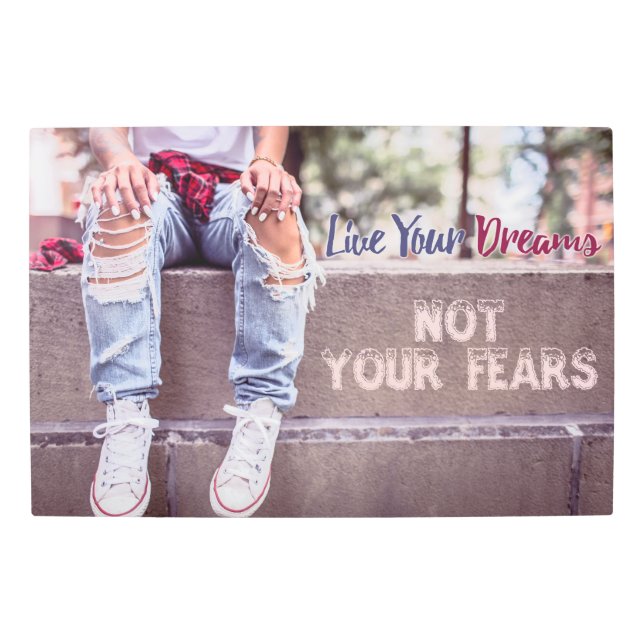 Live Your Dreams arte mural metalizado (Anverso)