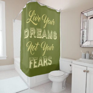 Live Your Dreams cortina de ducha de color persona