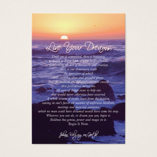 Live Your Dreams INSPIRADOR CARDS (Frente)