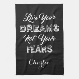 Live Your Dreams nombre personalizado y toalla de