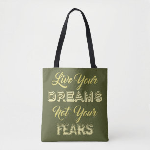 Live Your Dreams personalizado bolsas de colores