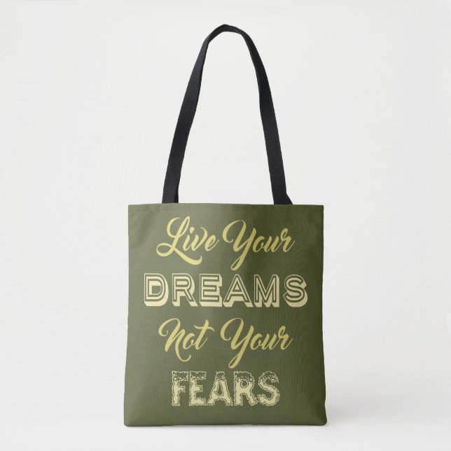 Live Your Dreams personalizado bolsas de colores (Anverso)