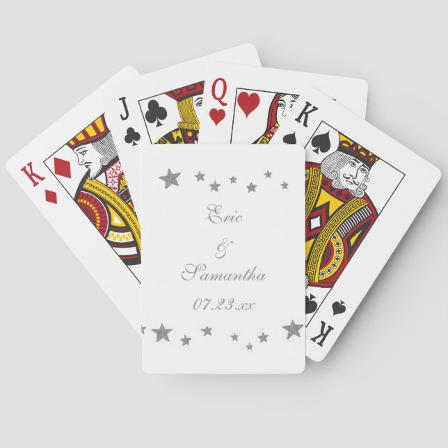 Lively Silver Stars Personalizado Jugando Cartas (Reverso)