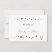 Lively Silver Stars RSVP Boda Response Cards