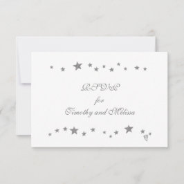Lively Silver Stars RSVP Boda Response Cards