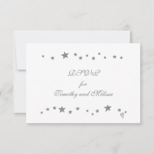 Lively Silver Stars RSVP Boda Response Cards