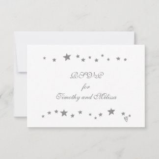 Lively Silver Stars RSVP Boda Response Cards