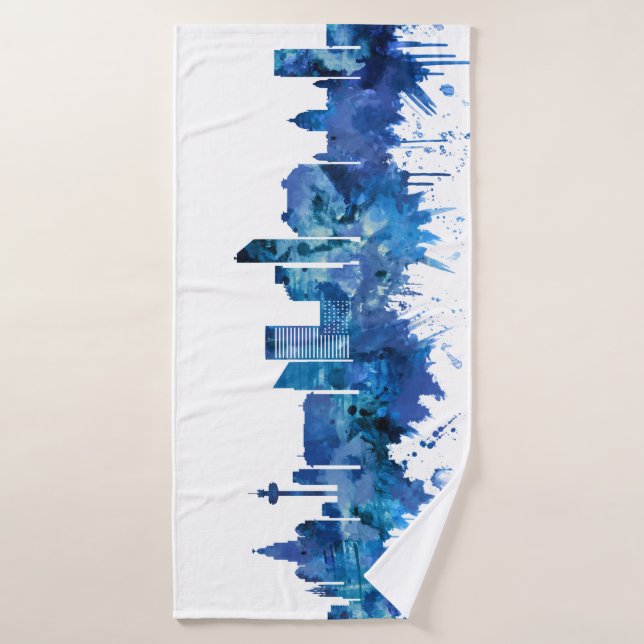Liverpool England Skyline Blue (Toalla de baño)