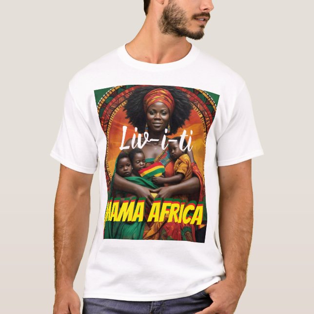 LIVIDAD. Camiseta básica masculina de MAMA AFRICA (Anverso)