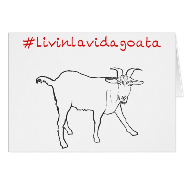 Livin La Vida Goata Funny Dibujo De Cabra Cuta Cur (Anverso (Horizontal))
