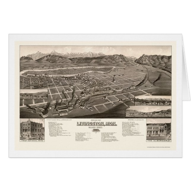 Livingston, mapa panorámico de la TA - 1884 (Anverso (Horizontal))