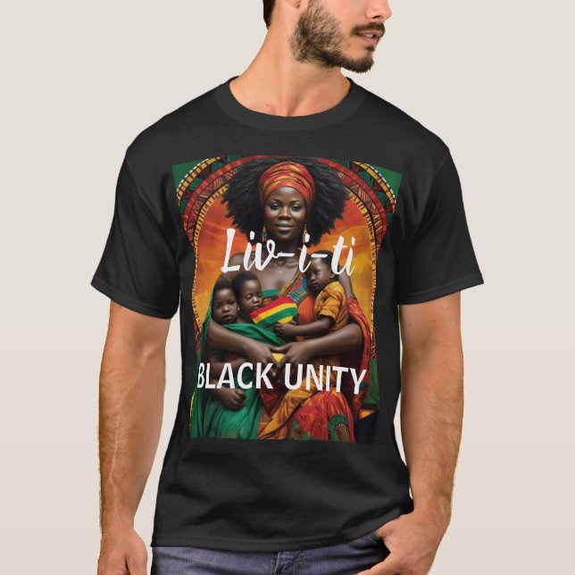 LIVITI - Camiseta negra básica de la UNIDAD NEGRA (Anverso)
