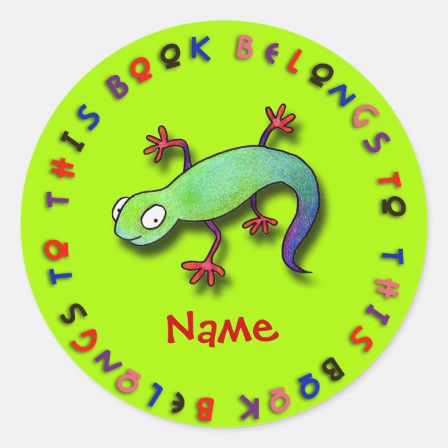 ¡Lizard De Vuelta A Los Pegatinas Escolares! (Anverso)