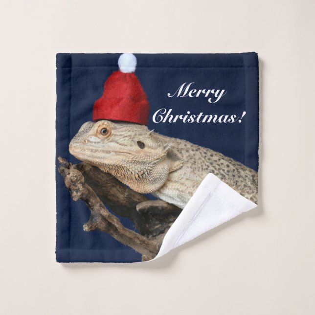 Lizard Dragon con barba personalizada - Santa Hat (Toallita)