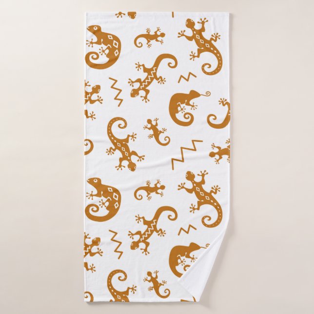 Lizards and chameleons seamless pattern (Toalla de baño)