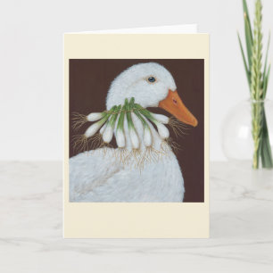 Lizzie el pato dobló tarjeta de saludo