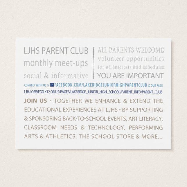 LJHS Parent Club (Atrás)