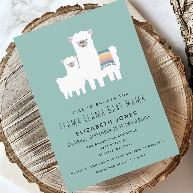 Llama a Baby Mama Invitación a Baby Shower (Subido por el creador)