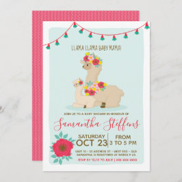 Llama a bebé llamada Baby Shower invitación