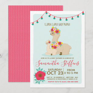 Llama a bebé llamada Baby Shower invitación