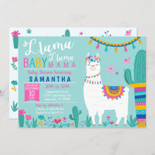 Llama a bebé Mamá Invitación Baby Shower