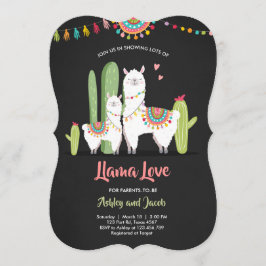 Llama a la invitación a la ducha de bebé Llama Lov