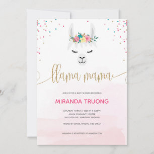 Llama a Mama Baby Shower Invitación