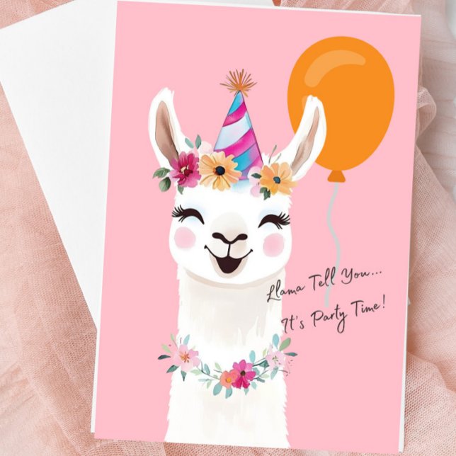 Llama a tarjeta de saludo "Llama te dice..." (Cute Llama Blank Greeting Card)