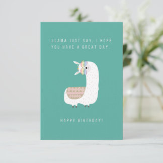 Llama Acabo de decir tarjeta de cumpleaños