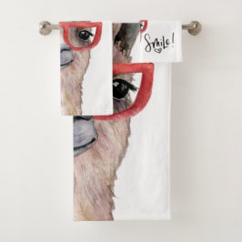 Llama acuarela divertida