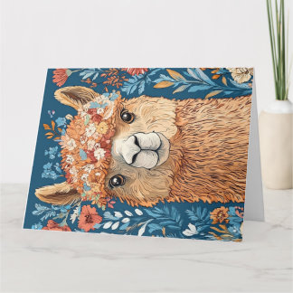Llama Alpaca Cumpleaños Cualquier Edad Tarjeta de