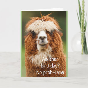 Llama Alpaca No Prob-llama Tarjeta de Cumpleaños