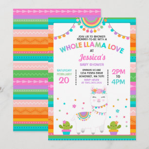 llama Baby Shower Invitación a toda la llamada Beb