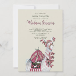 Llama | BABY SHOWER | Peach | Invitación