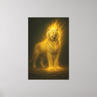 Llama Blanca Llama Dorada – Pintura de Arte Fantás