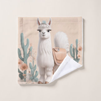 Llama con silla en el desierto