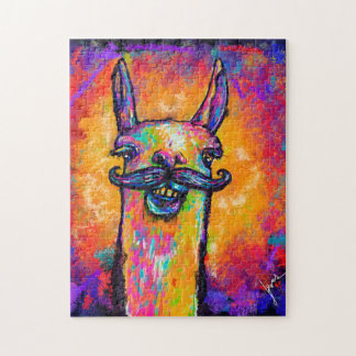 Llama con un bigote - Art Puzzle 11x14