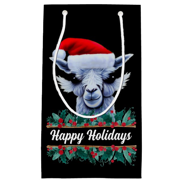 Llama con una pequeña bolsa de regalo de Santa Hat (Anverso)