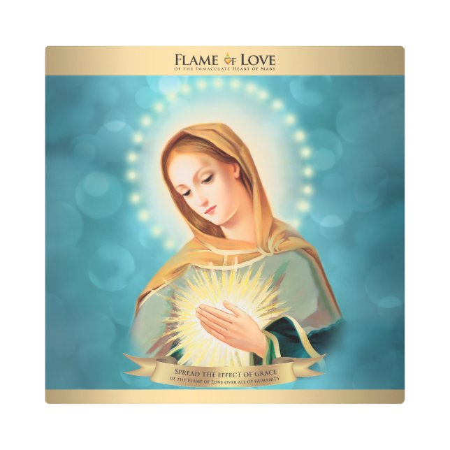 Llama cuadrada de amor Icono arte mural Metalizado (Anverso)