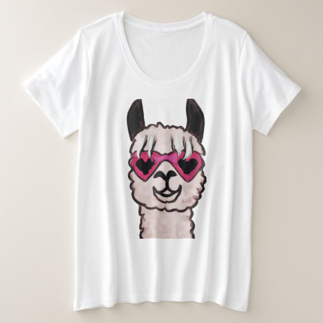 Llama cuta con gafas (Anverso del diseño)