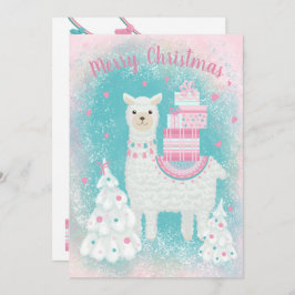 Llama cuta con regalos de Navidades