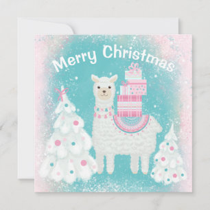 Llama cuta con regalos de Navidades