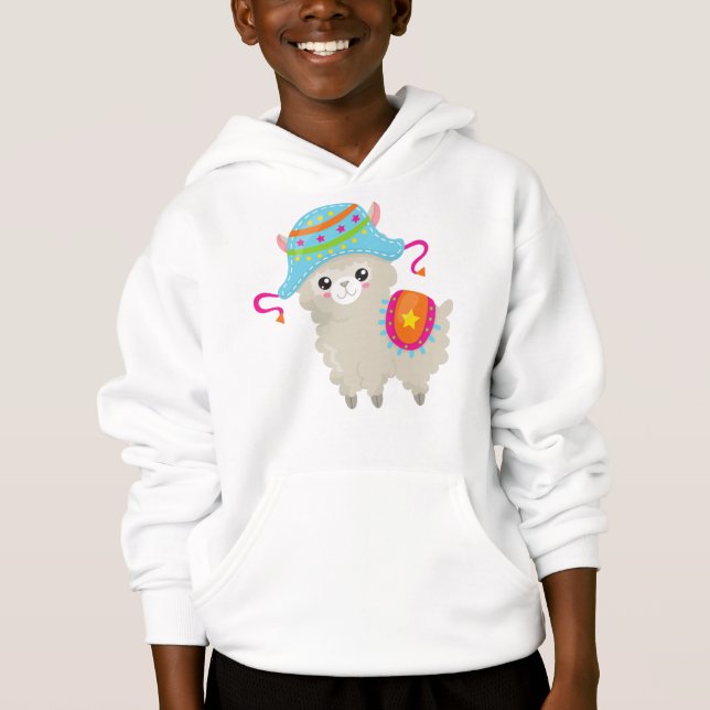 Llama Cute, Pequeña Llama, Alpaca, Llama Con Gorra (Anverso)