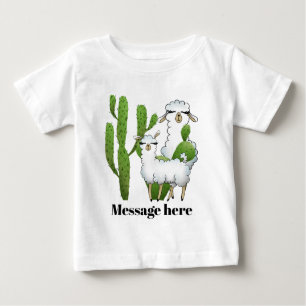 Llama de Cute añade nombre o camiseta de mensaje
