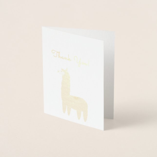 Llama de Relieve metalizado Gracias tarjeta (Anverso)