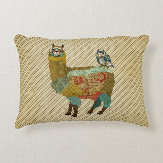 Llama del oro y almohada azul del búho (Anverso)